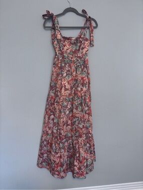 Floral Tie-Shoulder Maxi Dress